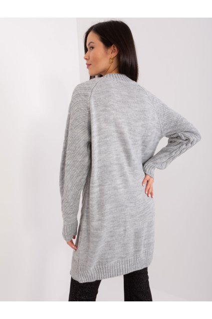Dámsky sveter farba Sivá kód BA-SW-8013.14P (Farba Sivá, Veľkosť ONE SIZE)