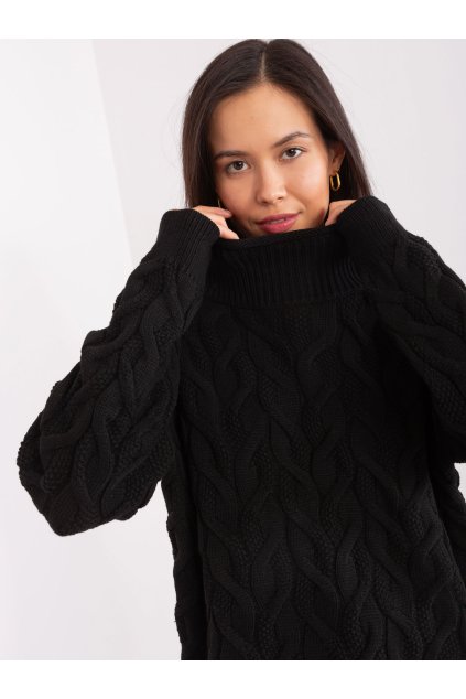 Dámsky sveter farba Čierna kód BA-SW-8038.30 (Farba Čierna, Veľkosť ONE SIZE)