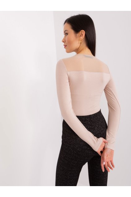 Dámska blúzka s dlhým rukávom béžová RV-BZ-9201.78P