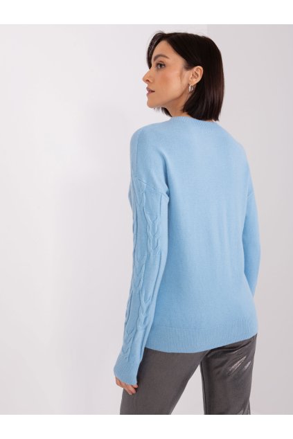 Dámsky sveter farba Svetlo-modrá kód AT-SW-2340.43 (Farba Svetlo-modrá, Veľkosť ONE SIZE)