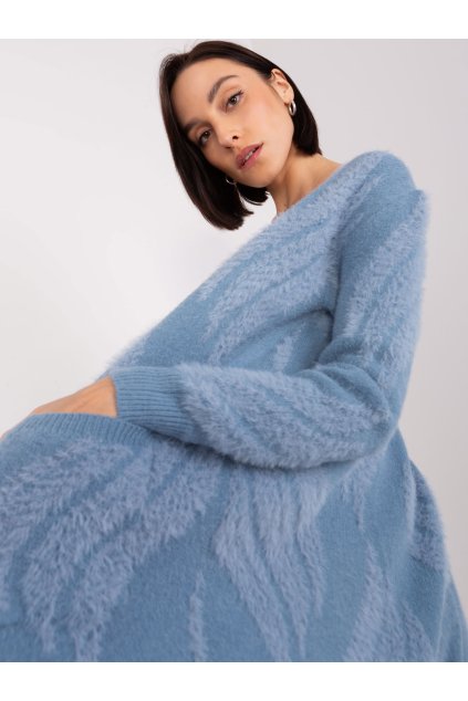 Dámsky sveter farba Modrá kód AT-SW-234501.00P (Farba Modrá, Veľkosť ONE SIZE)