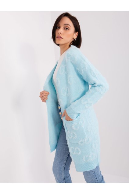Dámsky sveter farba Svetlo-modrá kód AT-SW-234502.38X (Farba Svetlo-modrá, Veľkosť ONE SIZE)