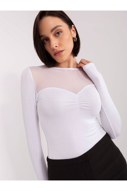 Dámska blúzka s dlhým rukávom biela RV-BZ-9202.10X