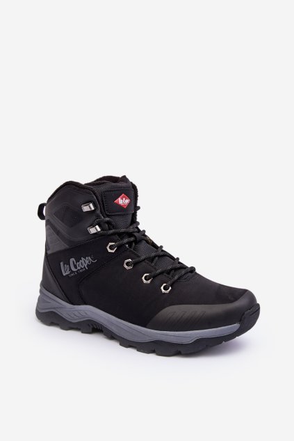 Pánske topánky na zimu  čierne kód obuvi LCJ-23-01-2045M BLACK
