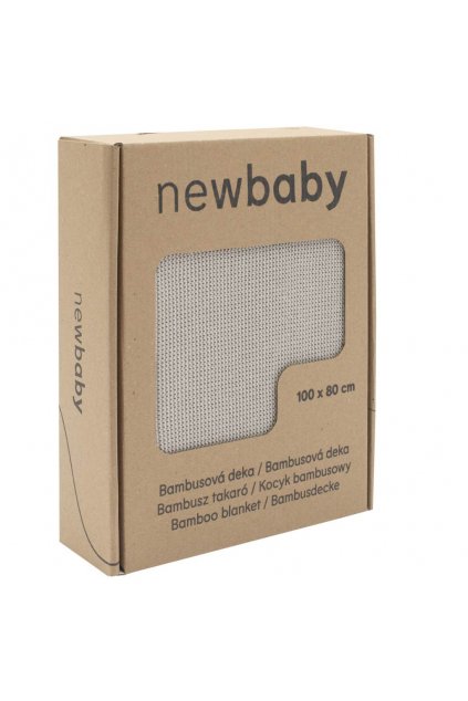 Bambusová pletená deka New Baby 100x80 cm svetlé grey