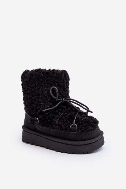 Detské členkové topánky farba čierna kód obuvi 20223-2A/3A BLACK