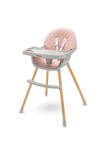 Jedálenská stolička Baby Mix Freja wooden dusty pink