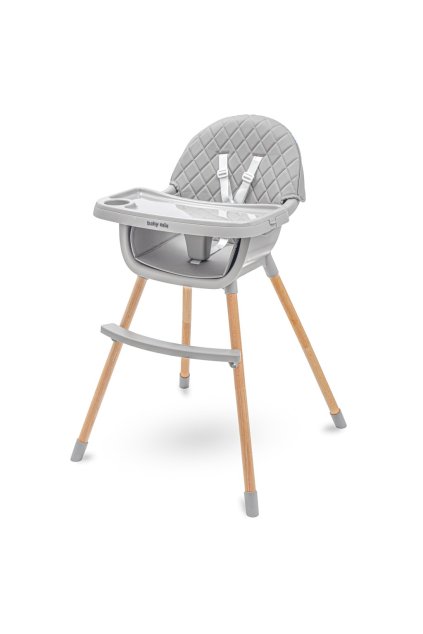 Jedálenská stolička Baby Mix Freja wooden tmavé grey