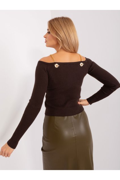 Dámsky sveter farba Tmavo-hnedá kód EM-SW-070921.49