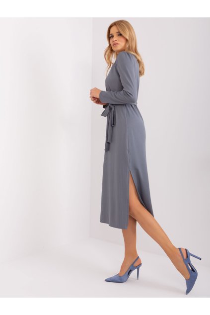 Dámske grafitovo-sive šaty na bežný deň kód produktu LK-SK-509447.75P
