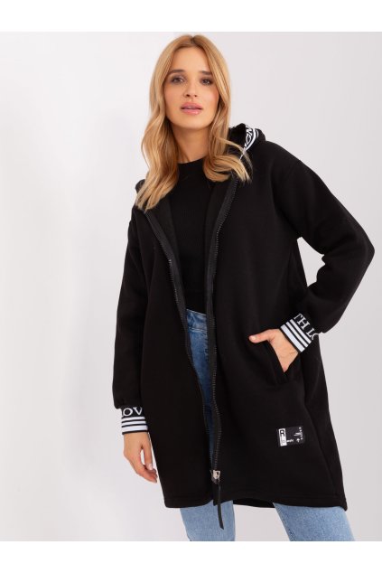 Dámska čierna športová mikina s kapucňou RV-BL-9225.96P