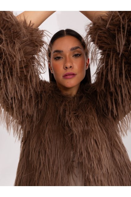 Dámska Bunda farba Hnedá kód AT-KR-2359.96P (Farba Hnedá, Veľkosť S/M)