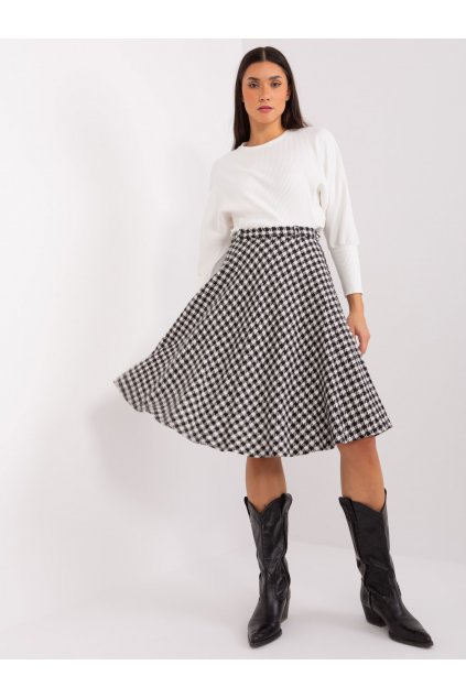Dámska Rozširené sukňa bielo-čierna kód 24-TemU-H/M-LK-SD-508387-1.12P