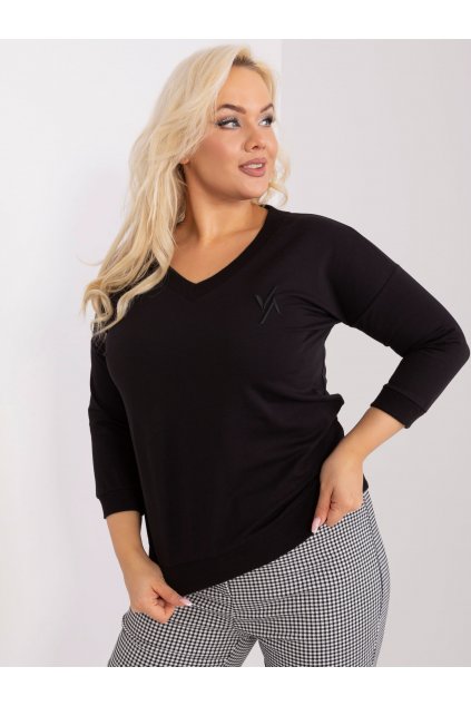 Dámska blúzka plus size čierna RV-BZ-9181.09P