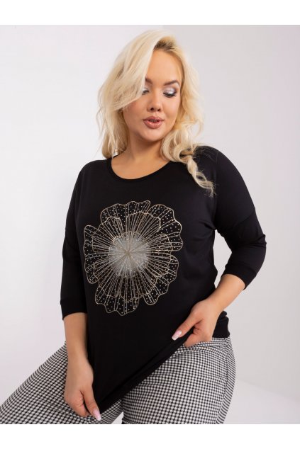 Dámska blúzka plus size čierna RV-BZ-9192.28