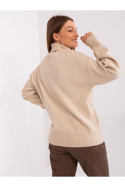 Dámsky sveter farba Béžová kód AT-SW-23401.97P (Farba Béžová, Veľkosť ONE SIZE)