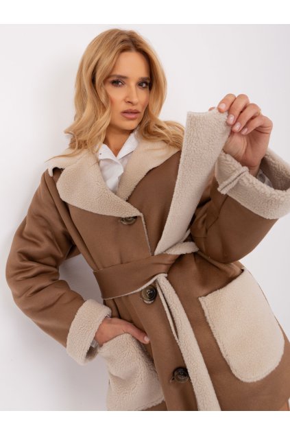 Dámska Bunda farba Hnedá camel kód LK-KR-509454-1.96P