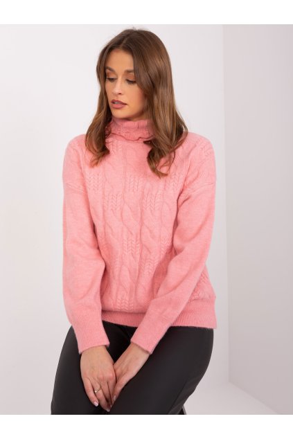 Dámsky sveter farba Lososová kód AT-SW-23401.97P (Farba Lososová, Veľkosť ONE SIZE)