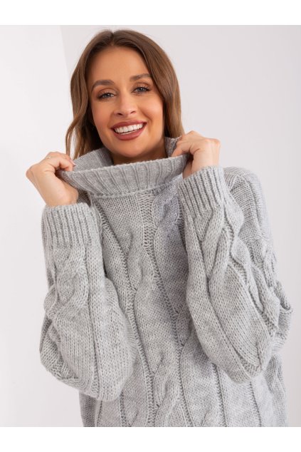 Dámske sive šaty pletene dizajnove kód produktu LC-SK-1561.34X