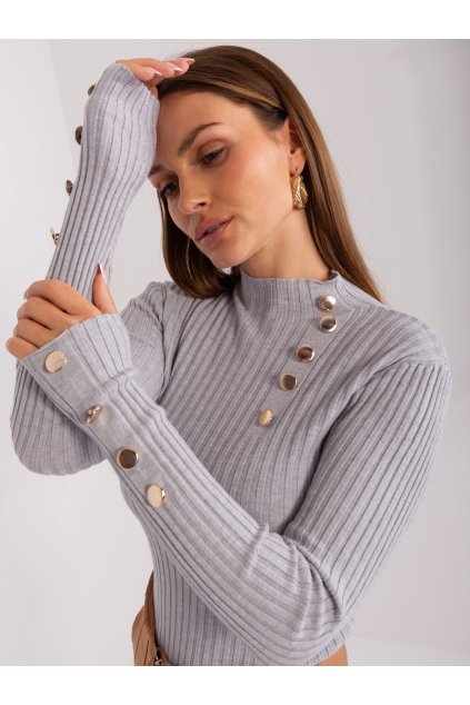 Dámsky sveter farba Sivá kód PM-SW-PM-3217.08