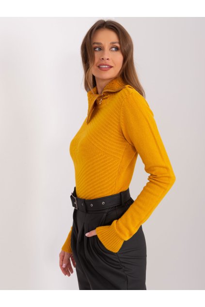 Dámsky sveter s golfom, kombinácia modal, viskóza, bavlna, polyamid a elastan, ručné pranie, kód produktu PM-SW-R3634.99