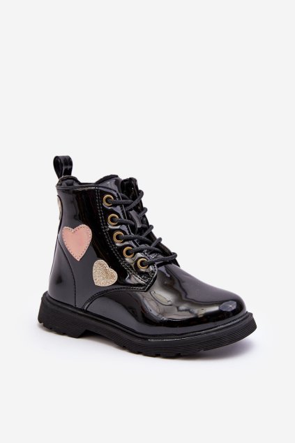 Detské členkové topánky  čierne kód obuvi 23DZ23-6599 BLACK