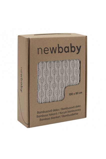 Bambusová pletená deka New Baby so vzorom 100x80 cm svetlé grey