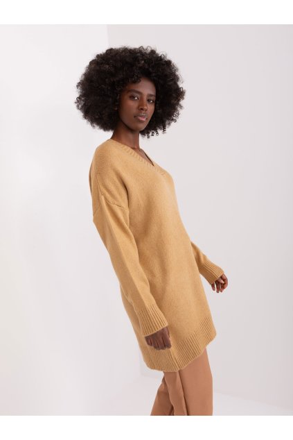 Dámsky sveter farba Hnedá camel kód BA-SW-0577.02P (Farba Hnedá camel, Veľkosť ONE SIZE)