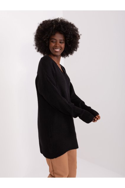 Dámsky sveter farba Čierna kód BA-SW-0577.02P (Farba Čierna, Veľkosť ONE SIZE)