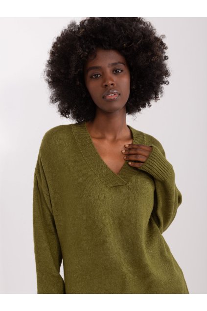 Dámsky sveter farba Khaki kód BA-SW-0577.32X (Farba Khaki, Veľkosť ONE SIZE)