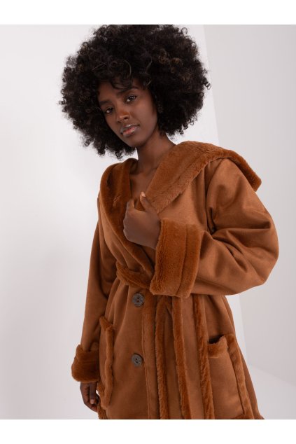 Dámska Bunda farba Svetlo-hnedá kód LK-KR-509459.96P