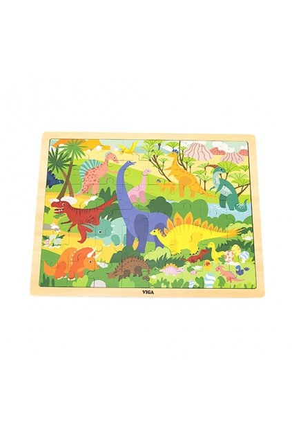 Drevené puzzle 48 dielikov Viga Dinosauri