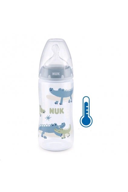 Dojčenská fľaša NUK FC+Temperature Control 300 ml BOX-Flow Control cumlík blue