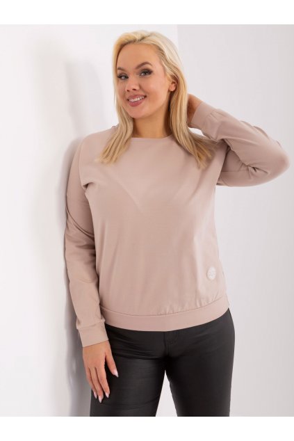 Dámska blúzka plus size béžová RV-BZ-9258.22