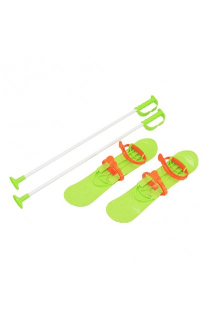 Detské lyže s viazaním a palicami Baby Mix BIG FOOT 42 cm zelené