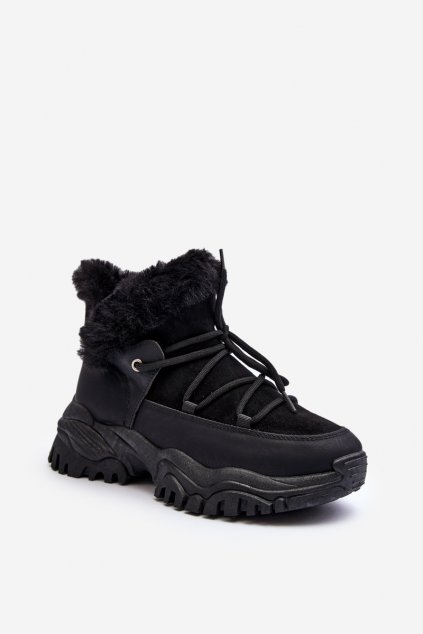 Členkové topánky na podpätku farba čierna kód obuvi 23BT26-6534 BLACK