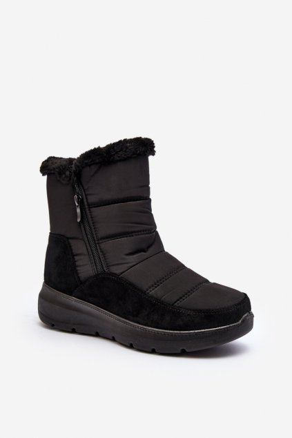 Dámske snehule  čierne kód obuvi LS009 BLACK