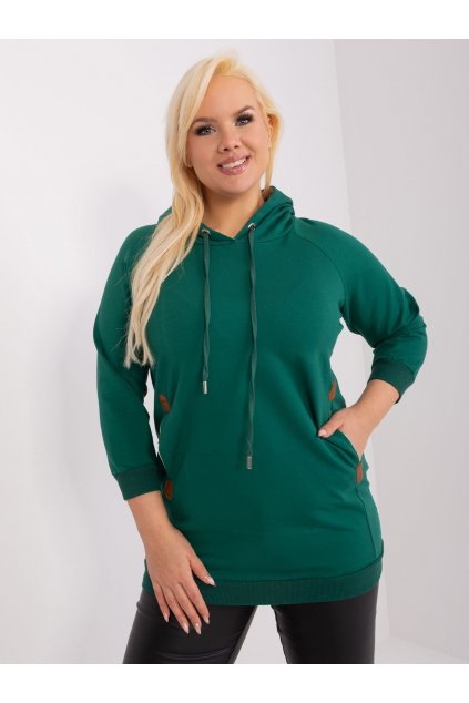 Dámska tmavo-zelená športová mikina plus size RV-BL-8221.96