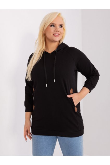 Dámska čierna športová mikina plus size RV-BL-8221.96