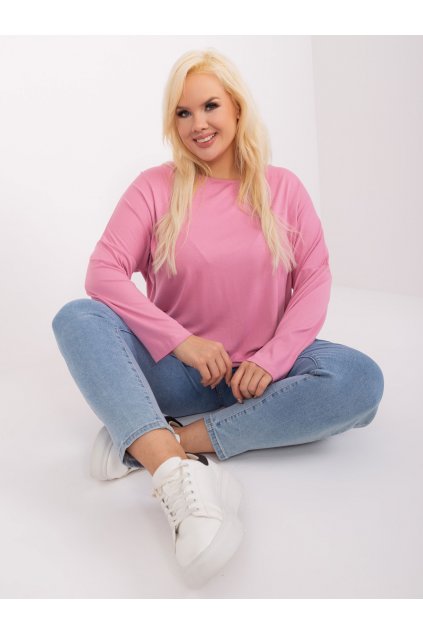 Dámska blúzka plus size ružová RV-BZ-3872.18