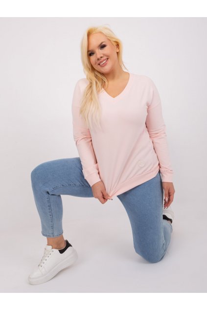 Dámska blúzka plus size svetlo-ružová RV-BZ-9259.97