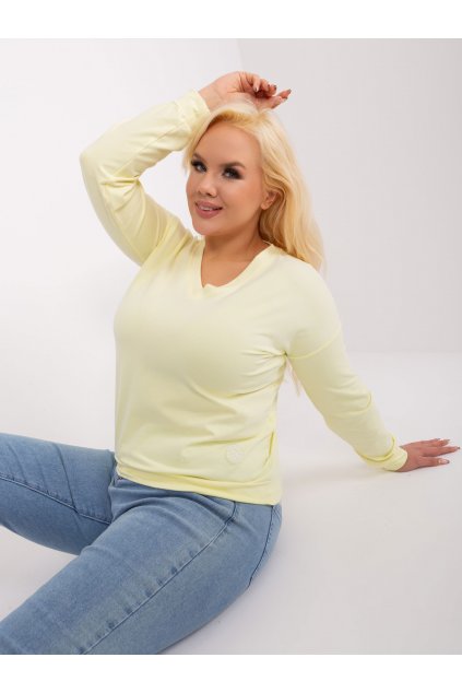 Dámska blúzka plus size svetlo-žltá RV-BZ-9259.97