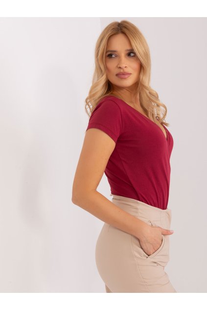 Dámske jednofarebné farba bordová kód RV-TS-5636.18