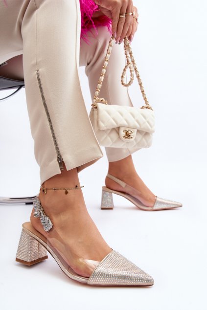 Elegantní lodičky se špičkou D&A MR91292-1 Šampaňské (Veľkosť 38)