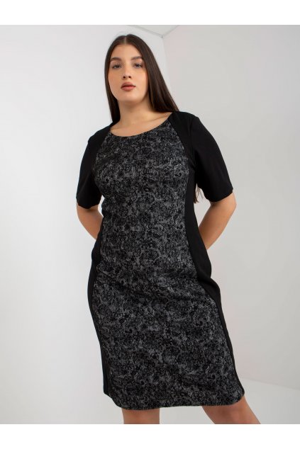Čierne dámske šaty veľkosti plus size NU-SK-1414.84P