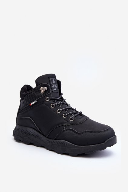 Pánske topánky na zimu  čierne kód obuvi 22MN26-5237 BLACK