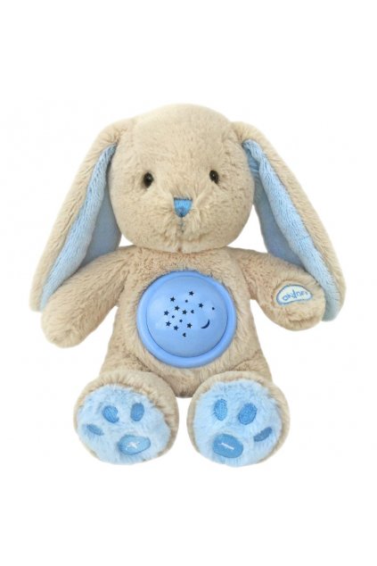 Plyšový zaspávačik zajačik s projektorom Baby Mix modrý