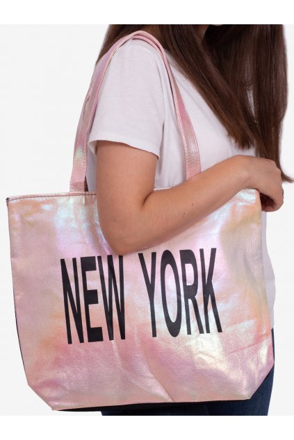 Ružové plátená dámska kabelka Shelvt kod CCC -1- TOR-NEW-YORK-GO