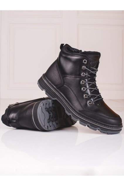 Čierne pánske členkové topánky na zimu Shelvt kod CCC -1- E8681-0A-B-M