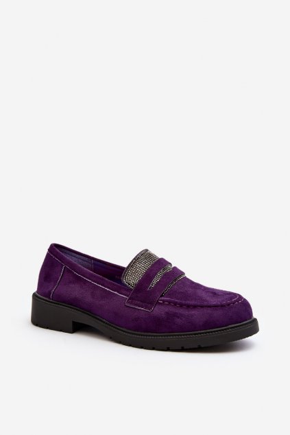 Dámske mokasíny farba fialová kód obuvi 100-337 PURPLE